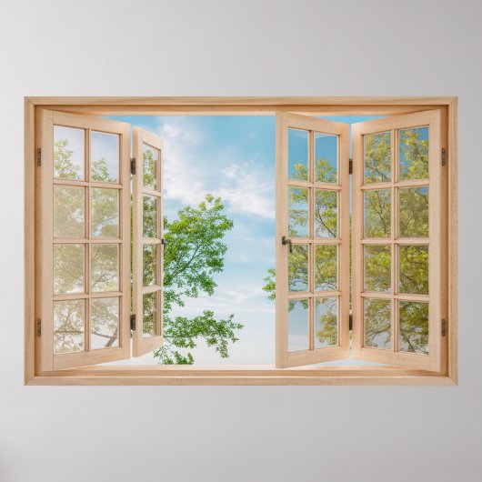 夏の空フェイクを表示するフェイクウィンドウ ポスター (正面)