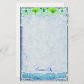 夏の空-アールヌーボーの文房具 便箋 (正面/裏面)