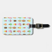 夏の粋でカラフルなアイスクリームのデザート ラゲッジタグ (正面横)