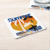 夏の精神 スクエアペーパーコースター (アングル)