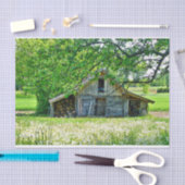 夏の納屋と丸太の積み重ね&ダンデリオンフィールド 薄葉紙 (クラフト)