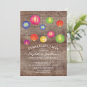 夏の紙ランタン 結婚記念日パーティー 招待状 (スタンド正面)