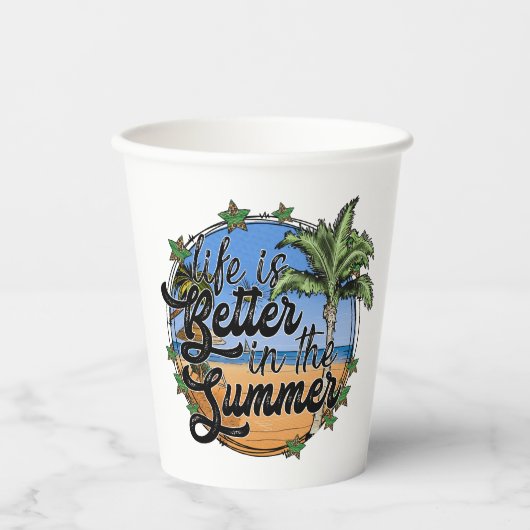 夏の紙杯 紙コップ (正面)