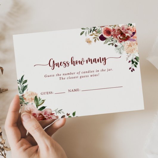 夏の素朴フローラはゲームカードの数を推測 名刺