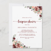 夏の素朴フローラブライダルランジェリーシャワー 招待状 (正面)