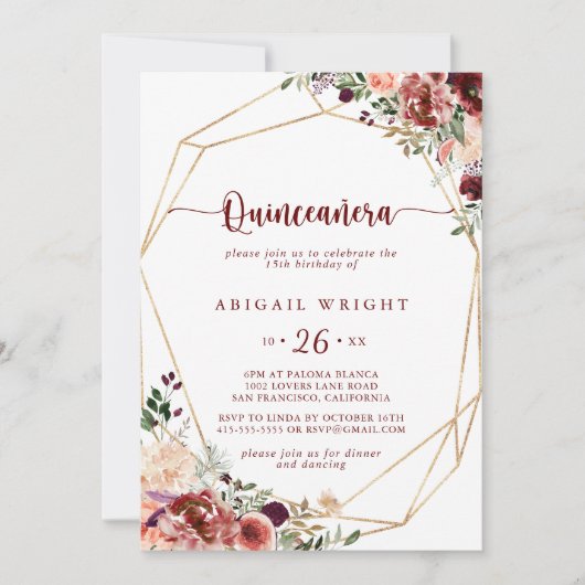 夏の素朴フローラ書道キンセアニラ 招待状 (正面)