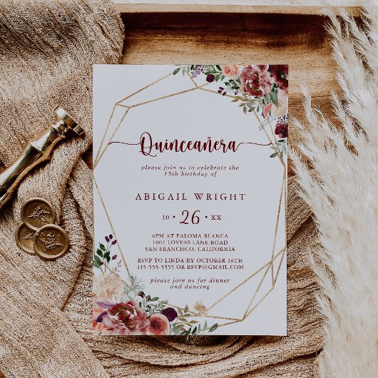 夏の素朴フローラ書道キンセアニラ 招待状