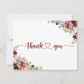 夏の素朴フローラ書道フラット結婚ズ サンキューカード (正面)