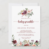 夏の素朴フローラ書道ベビー散水 招待状 (正面)