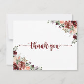 夏の素朴フローラ書道結婚フラットTha サンキューカード (正面)