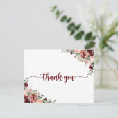 夏の素朴フローラ書道結婚フラットTha サンキューカード (スタンド正面)