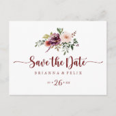 夏の素朴フローラ水平方向の日付の保存 ポストカード (正面)