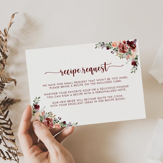 夏の素朴フローラ結婚のレシピ要求 エンクロージャーカード