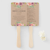 夏の素朴フローラ結婚式 プログラムハンドファン ハンドファン (正面&裏面)
