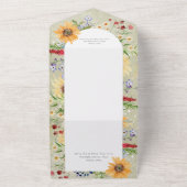 夏の素朴ワイルドフラワーサンフラワーセージ夕飯 オールインワン招待状 (外側)