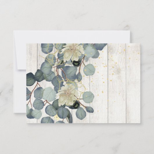 夏の素朴木材エレガント金ゴールド結婚式RSVP 出欠カード (裏面)