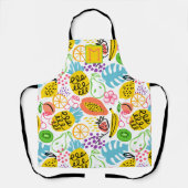 夏の素朴果実模様 エプロン (正面)