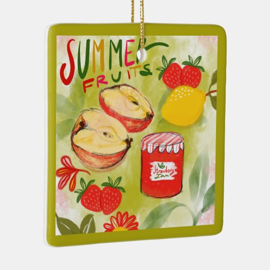 夏の素朴果物メリークリスマス セラミックオーナメント (右)