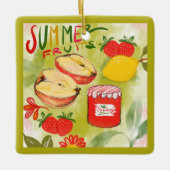夏の素朴果物メリークリスマス セラミックオーナメント (正面)