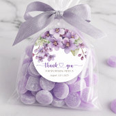 夏の紫の繊細な紫の花ありがとう ラウンドシール