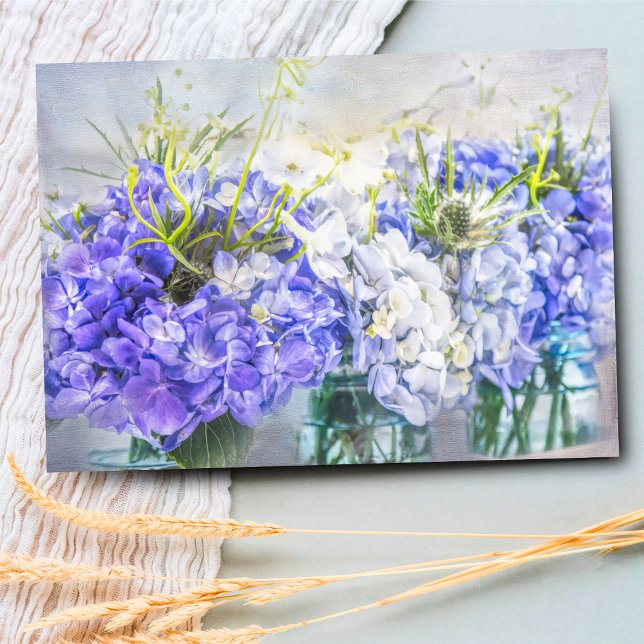 夏の紫陽花のマソンジャー瓶　中は無地 (Perfect for heartfelt messages, birthdays, and thank you notes alike.)