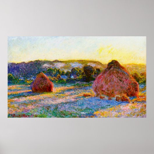 夏の終わりにグレーインスタック、夕べ効果 ポスター (正面)