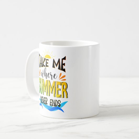 夏の終わりのない場所に連れて行く、夏の色 コーヒーマグカップ (正面左)