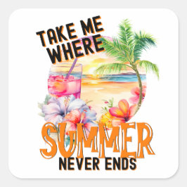 夏の終わりのない場所に連れて行く、熱帯ビーチ スクエアシール