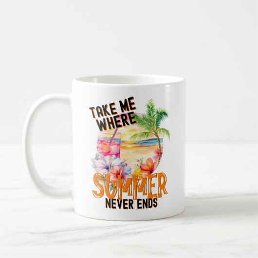 夏の終わりのない場所に連れて行け、夏の雰囲気 コーヒーマグカップ (左)