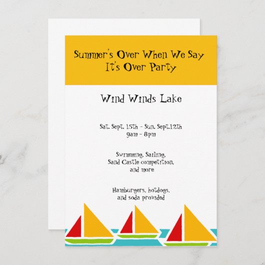 夏の終わりのパーティー 招待状 (正面/裏面)