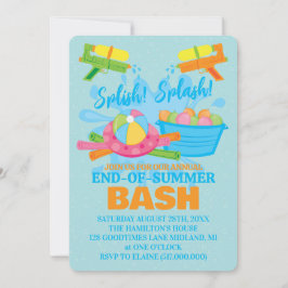 夏の終わりのプールパーティーの招待状 招待状