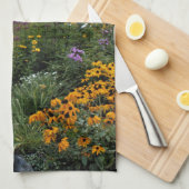 夏の終わりの太陽が庭園で キッチンタオル (四つ折り)