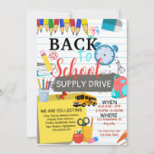 夏の終わりの学校に戻るパーティー 招待状 (正面)