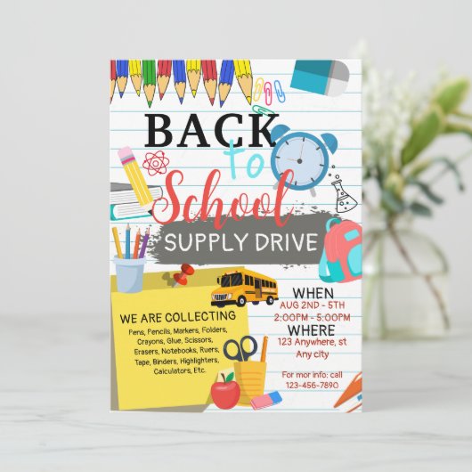 夏の終わりの学校に戻るパーティー 招待状 (スタンド正面)