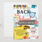 夏の終わりの学校に戻るパーティー 招待状 (正面/裏面)