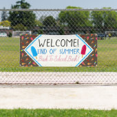 夏の終わりアイスポップ・アートの・アイスクリームパターンパーティー 横断幕 (インサイチュ)