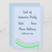 夏の終わりパーティーかわいいスイカ 招待状 (正面/裏面)