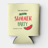 夏の終わりパーティー赤緑スイカ 缶クーラー (正面)