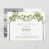 夏の結び付き愛の木の日付はがきを保存 案内ポストカード (正面/裏面)