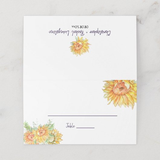 夏の結婚ひまわり座席表 プレイスカード (外部開封)