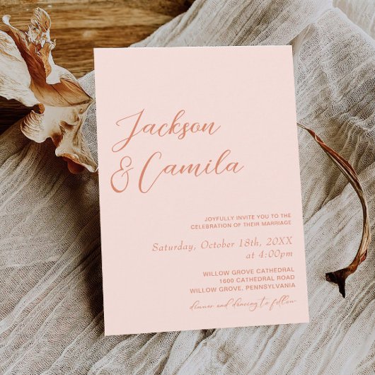 夏の結婚夕日 招待状