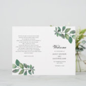 夏の結婚式のプログラムが折り畳まれた。緑葉 (スタンド正面)