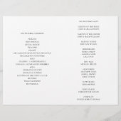 夏の結婚式のプログラムが折り畳まれた。緑葉 (裏面)