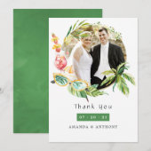 夏の結婚式の写真 サンキューカード (正面/裏面)