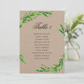 夏の結婚式座席表。素朴なテーブルプラン 招待状 (スタンド正面)