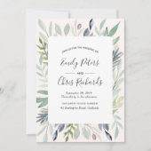 夏の結婚式招待状緑 招待状 (正面)