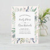 夏の結婚式招待状 グリーン フォリア 招待状 (スタンド正面)