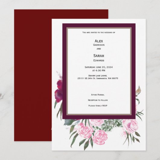 夏の結婚式招待状 招待状 (正面/裏面)