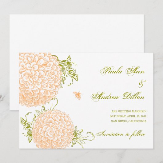 夏の結婚式招待状 招待状 (正面/裏面)