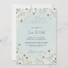 夏の結婚式招待状：花、ソロモンの歌 招待状